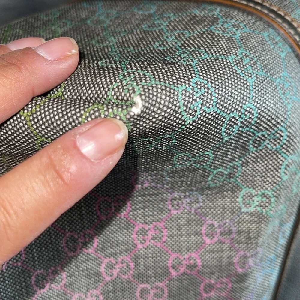 Sold Preloved Gucci tote bag pristine condition gorgeous grey with multi color - Picture 15 of 15